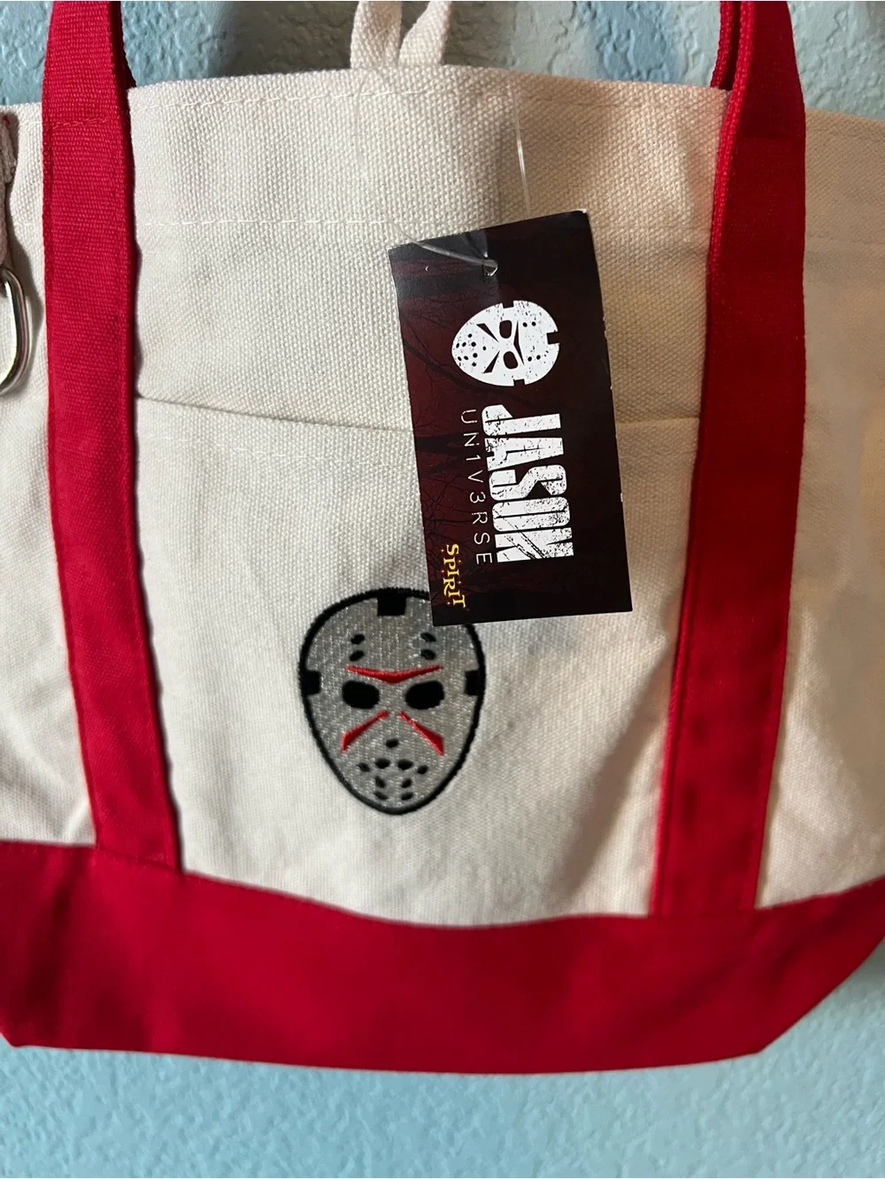 Spirit Halloween Jason mini canvas tote- nwt